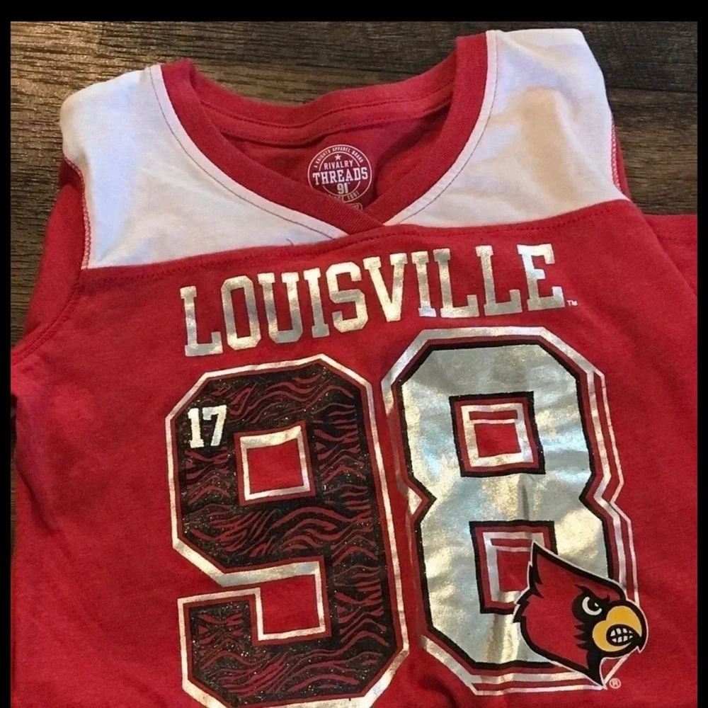 Rivalry Threads Red and White Kids V-Neck Jersey